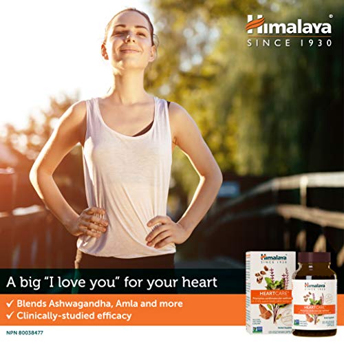 Himalaya HeartCare con albahaca sagrada y arjuna para el bienestar cardiovascular y el apoyo a la salud del corazón 720mg, 120 cápsulas, 1 mes de suministro