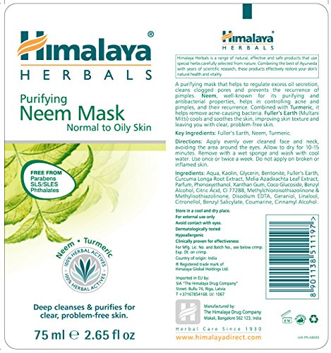 Himalaya Herbals - Mascarilla Purificante de Nim, 75 ml