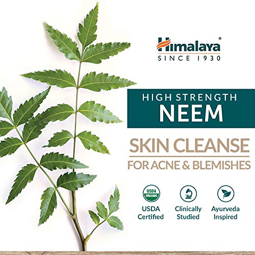Himalaya USDA Comprimidos de Neem | Remedio para el acné y las espinillas | Promueve la desintoxicación e inmunidad| Equivalentes a 5300mg de polvo | 60 cápsulas veganas | Suministro para 2 meses