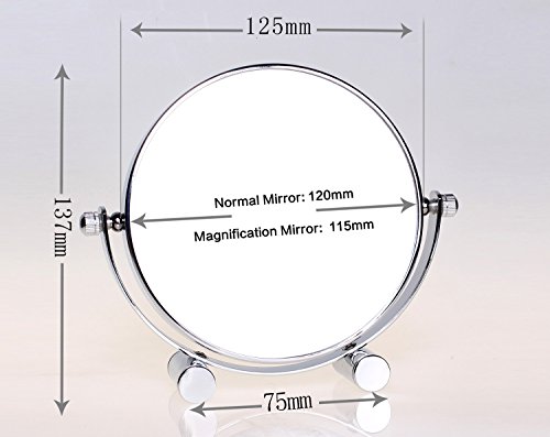 HIMRY Designed Espejo/Espejo cosmético, 360 ° drehbar. zweiseitig: Normal y 10 – aumentos. Espejo, Espejo de Afeitar, Cuarto de baño Spiegel. Cromado, kxd3104 – 10 x