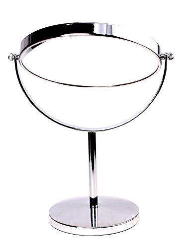 HIMRY Espejo de Baño 8" Aumento 5X para Afeitar y Maquillar, Espejo de Mesa Cosmética Espejo, con Doble Cara： 1x y 10x Ampliación, Rotación 360 Grados, 8 Pulgadas, 20cm, Plateado, KXD3108-5x