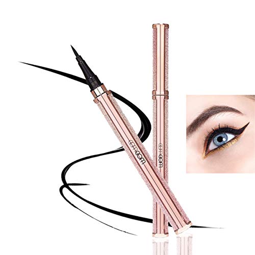 HIROCK Waterproof Delineador de ojos negro de larga duración Delineador de ojos líquido Lápiz Maquillaje Precisión Micro Secado rápido Cosmético de larga duración