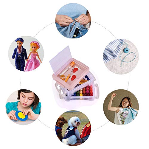 Hisome - Kit de bordado de punto de cruz para punto de cruz con números DMC, juego de punto de cruz, juego de herramientas de punto de cruz con organizador y caja de almacenamiento, multicolor