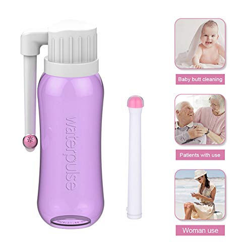 Hivexagon Bidé Portátil de Viaje con Dos Boquillas de Limpieza de Recambio, Bidé para Higiene Personal de Viaje Pulverizador de Cuello Largo Ajustable para Exteriores Baño Bebes 500ml HG366