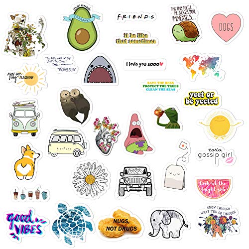 Hizoop Paquete de Pegatinas Lindo de 100 Piezas, calcomanías de calcomanías de Graffiti vinilos para computadora portátil, Botella de Agua, calcomanías de calcomanías para Equipaje en monopatín