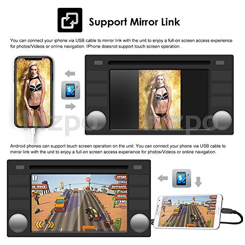 hizpo 7 Pulgadas Doble DIN Radio Coche Reproductor de DVD Soporte estéreo Navegación GPS Control del Volante Bluetooth SD USB Dab + para Ford Focus Mondeo Galaxy S-MAX