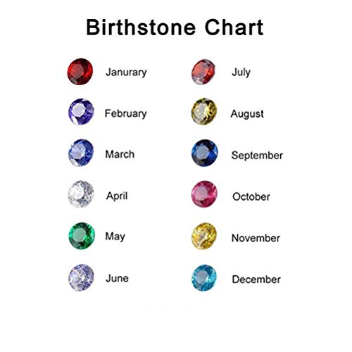 hjsadgasd Anillo Personalizado de Plata esterlina 3 Piedras de Nacimiento y 3 Joyas Personalizadas grabadas para Mujeres Anillo de Promesa Infinita Anillo para su Nombre