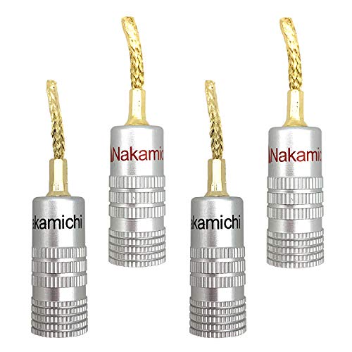 HKSMAN 4 unidades de 2 mm de alambre de cobre trenzado de audio amplificador de cableado de audio dorado Banana Plug sin pérdida calidad de sonido resistente a la corrosión