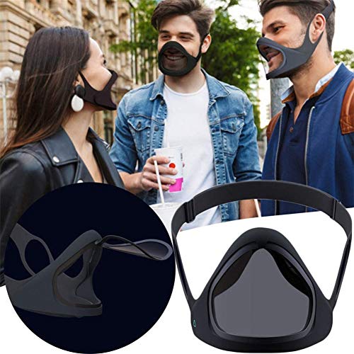 hmkazm Reusable Smart Mask, Gel de Sílice Antivaho Doble Mascarilla Protectora, Abra la Máscara Magnética Inteligente, Moda para Adultos Unisex, Transparentes, Transpirables (2 PCS)