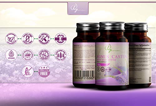 HN Vitex Agnus Castus 60mg 180 Capsulas Veganas de Alta Potencia | Sauzgatillo para Apoyar la Salud de la Mujer | Rellenos Limpios | Sin Gluten, OGM, Alergenos o Lacteos