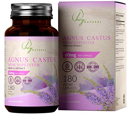 HN Vitex Agnus Castus 60mg 180 Capsulas Veganas de Alta Potencia | Sauzgatillo para Apoyar la Salud de la Mujer | Rellenos Limpios | Sin Gluten, OGM, Alergenos o Lacteos