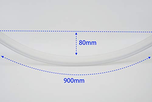 HNNHOME® - Tira de sellado para mampara de ducha (870 mm, goma precurva, de plástico, perfecta para puertas de vidrio curvadas o rectas de hasta 20 mm)