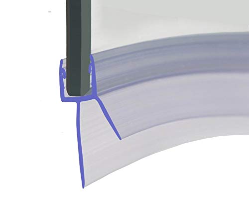 HNNHOME® - Tira de sellado para mampara de ducha (870 mm, goma precurva, de plástico, perfecta para puertas de vidrio curvadas o rectas de hasta 20 mm)