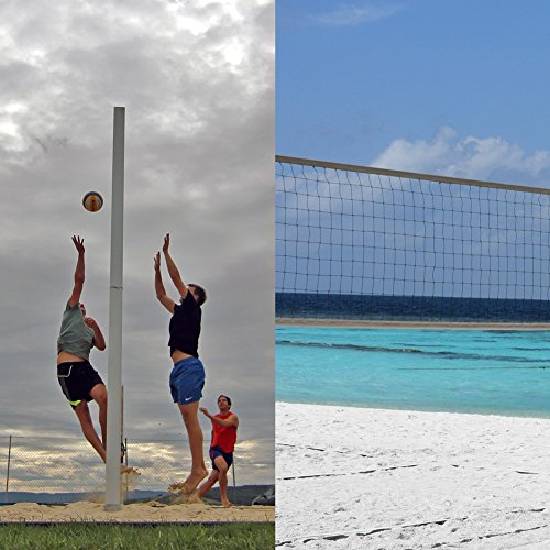 HOGAR AMO Red de Voleibol/Vóley/Volleyball con Cable de Acero Plegable, Tamaño Estándar Oficial para Interiores o Exteriores para el Jardín, Playa, Equipo Deportivo para Vóley Playa o Tenis