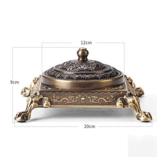 Hogar Ceniceros para Puros Antiguo creativo de cobre puro de Cenicero, Encuadre de cobre talla, Hotel Home Casa, Oficina joyería Decoración, Hogar Incienso Crafts Decoración para decoración en el hoga