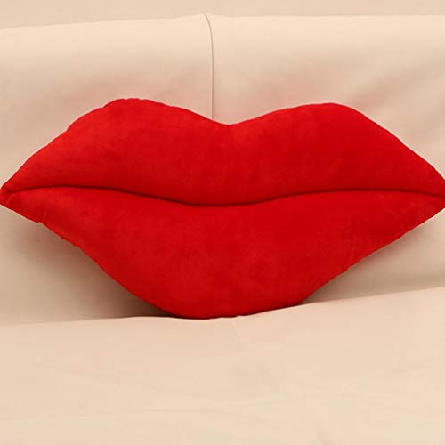 Holibanna 2pcs 3D Almohadillas de Labios cojín de Terciopelo decoración para el hogar para la Cama Sala de Estar