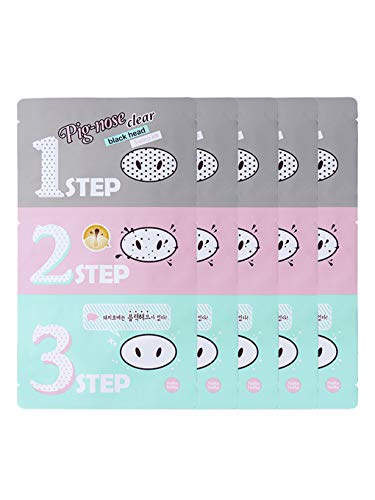 Holika Holika - Kit de 3 pasos para nariz de cerdo (5 piezas) (original coreano)