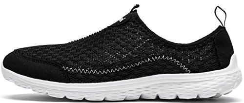 Hombre Zapatos Casuales Amortiguadores Zapatilla Deportiva Ligero Caminar Gimnasio Corriendo Malla Ligero Deporte Entrenadores(43 EU,8.5 UK,Negro)