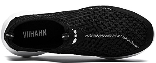 Hombre Zapatos Casuales Amortiguadores Zapatilla Deportiva Ligero Caminar Gimnasio Corriendo Malla Ligero Deporte Entrenadores(43 EU,8.5 UK,Negro)