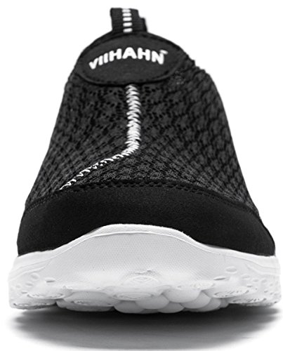 Hombre Zapatos Casuales Amortiguadores Zapatilla Deportiva Ligero Caminar Gimnasio Corriendo Malla Ligero Deporte Entrenadores(43 EU,8.5 UK,Negro)