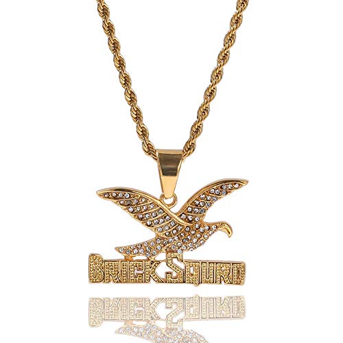 Hombres Collar, Punk Hip Hop Personalidad Calle De Alta Calidad, Acero Inoxidable Mosaico Circón Águila, Dia De San Valentin Navidad Festival Regalo