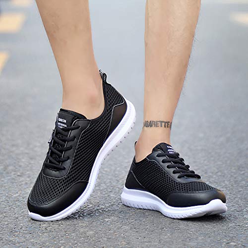 Hombres Zapatillas de Deporte Malla Ultra Ligero Transpirable Atletismo Corriendo al Gimnasio Zapatos de Gimnasio a Prueba de Olor, Resistente al Desgaste y Antideslizante JiaMeng_ZI