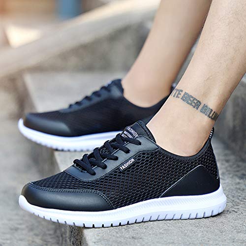 Hombres Zapatillas de Deporte Malla Ultra Ligero Transpirable Atletismo Corriendo al Gimnasio Zapatos de Gimnasio a Prueba de Olor, Resistente al Desgaste y Antideslizante JiaMeng_ZI