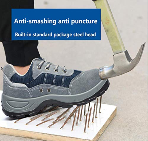 Hombres Zapatos De Seguridad para Mujer Zapatos con Punta De Acero Zapatos De Trabajo Zapatos Industriales A Prueba De Golpes Zapatillas De Trabajo Unisex Transpirables Resistentes A Los Pinchazos,45