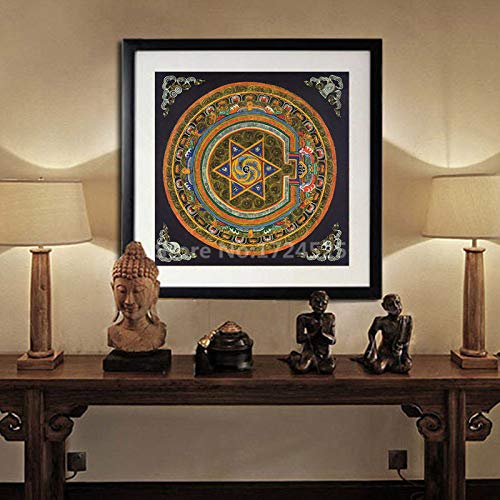 Home Decor of Tibetan Mandala Faith on Modern Canvas of Tibetan Thangka Mural 40cmx40cmx1pc