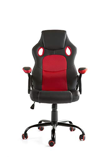 Home Heavenly®- Silla X-Gamer, de Oficina, sillón Gaming ergonómico, diseño de Oficina y despacho, Escritorio, con Ruedas (Rojo)