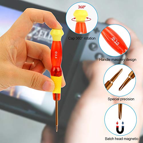 Homealexa 4 paquetes de 3D Joysticks Analógicos para Nintendo Switch Joy-Con, con Destornillador Herramientas de Reparación