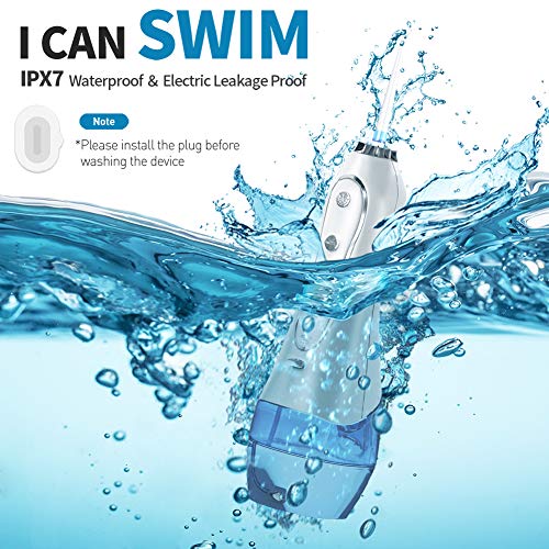 homeasy Irrigador Dental Portátil 300ml, Recargable Irrigador Bucal USB Impermeable IPX7 y 5 Modos Limpieza de Dientes Profesional, Lavado Pulsado de Dientes para el Hogar, Viajes