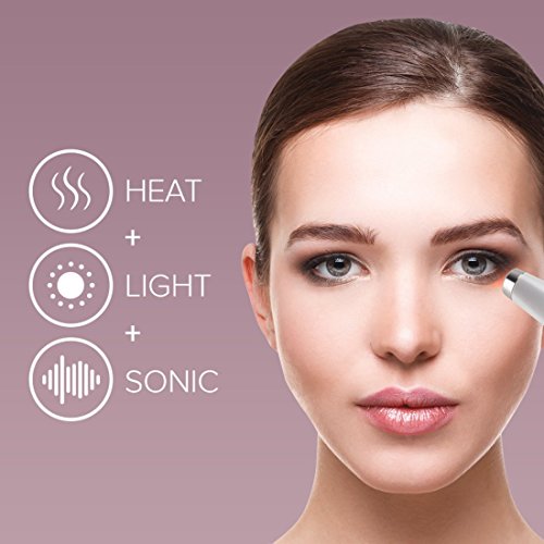Homedics EYE-200-EU, masajeador para el cuidado de los ojos con luz roja, antiarrugas, activa el crecimiento celular de fibroblastos y aumenta la síntesis de colágeno