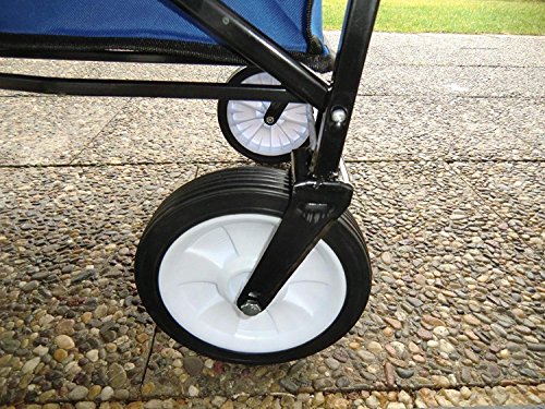 HOMFA Carro Plegable de Mano Carro transporte para jardín Carro para playa Carga 80kg (Azul)