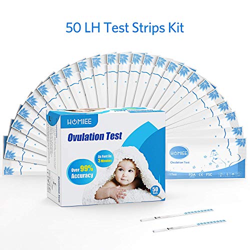 HOMIEE Kits de Tests de Ovulación, Pruebas De Embarazo De Alta Sensibilidad, con resultados precisos y confiables. (50pc LH) PT1050