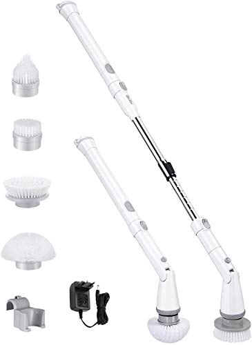 Homitt Cepillo de Limpieza eléctrico Spin Scrubber, Cepillo eléctrico inalámbrico para Juntas, 57-106cm
