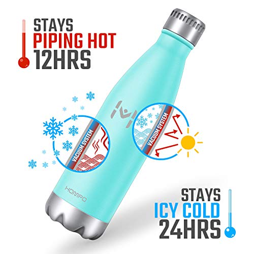 HOMPO Botella de Agua de Acero Inoxidable Botella Termica 750ml, Botella Sin Bpa & Eco Friendly, Mantiene Bebidas frías por 24h y Calientes por 13h, Adecuada para Viaje, Deporte, Bicicleta, Gimnasio