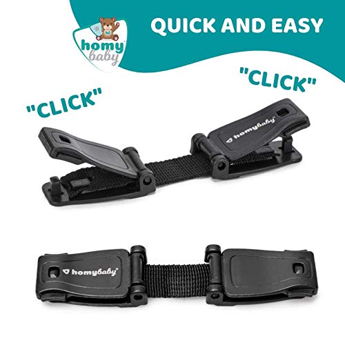 HOMYBABY Seguridad Bebes | Hebilla para Cinturon de Seguridad | Evita que el Niño Saque los Brazos del Arnés | Protector Arnes Bebe para Silla de Coche | Cierre Seguridad Bebe (Single)