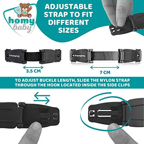 HOMYBABY Seguridad Bebes | Hebilla para Cinturon de Seguridad | Evita que el Niño Saque los Brazos del Arnés | Protector Arnes Bebe para Silla de Coche | Cierre Seguridad Bebe (Single)