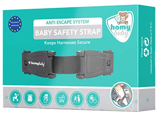 HOMYBABY Seguridad Bebes | Hebilla para Cinturon de Seguridad | Evita que el Niño Saque los Brazos del Arnés | Protector Arnes Bebe para Silla de Coche | Cierre Seguridad Bebe (Single)