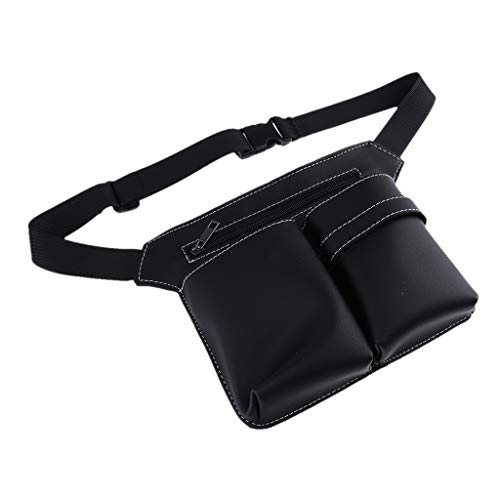 Homyl Envase de Peluquería Profesional Recipientes Tijeras Organizadores Bolso de Cintura - Negro 2