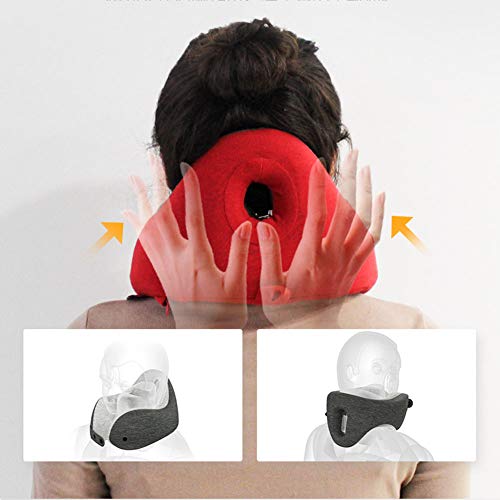 Hoodie Almohada de viaje, almohada en forma de U, espuma de memoria, coche de larga distancia, avión, almohada cervical