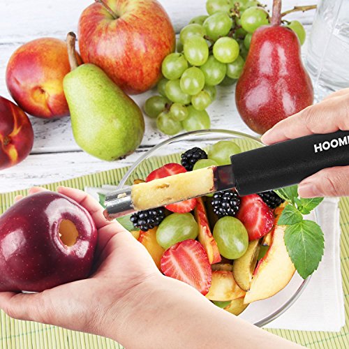 HOOMIL Descorazonador de Manzanas, Acero Inoxidable Corer De Manzana y Pera para Hogar Cocina - 2 Piezas