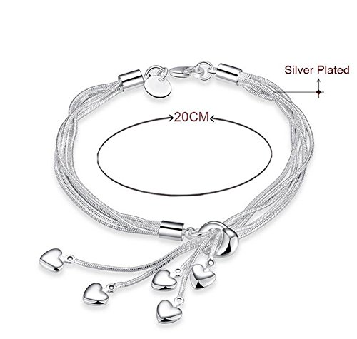 Hosaire Pulsera de Plata de Tai Chi Borlas del Corazón Que Cuelga Pulseras Mujeres de la Joyería Accesorios