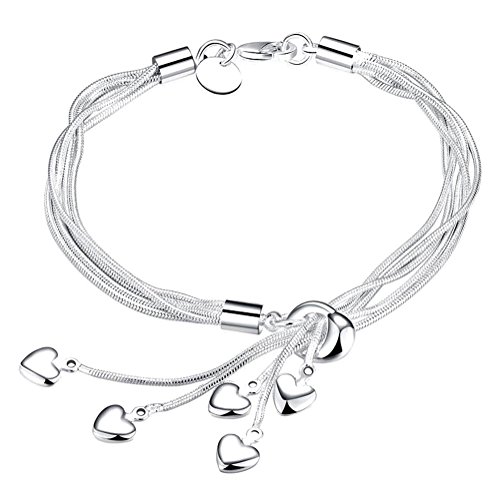 Hosaire Pulsera de Plata de Tai Chi Borlas del Corazón Que Cuelga Pulseras Mujeres de la Joyería Accesorios