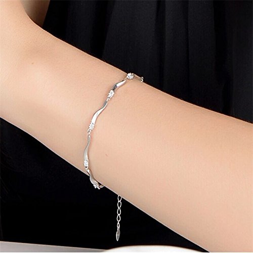Hosaire Pulseras de Plata de el Bambú Pulseras Mujeres de la Joyería Accesorios
