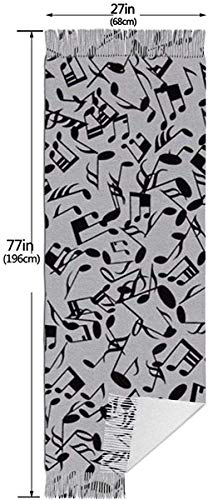 Hoswee Bufanda Chales para Mujer, Scarf Messy Music Symbol Cozy Soft Fashion Winter Warm Large Scarf Long Shawl