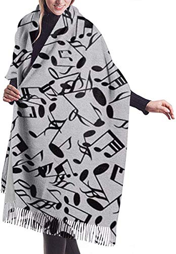 Hoswee Bufanda Chales para Mujer, Scarf Messy Music Symbol Cozy Soft Fashion Winter Warm Large Scarf Long Shawl