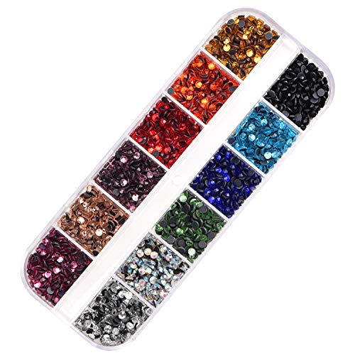 Hotfix Aplicador, Blinginbox 4000pcs 2 cajas Mix Color Hot Fix Rhinestones Set con 7 diferentes boquillas Kit de limpieza Pinzas cepillo