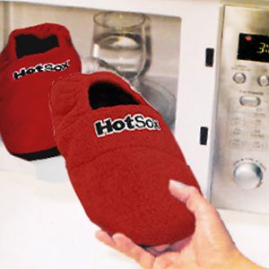 HotSox - Pantuflas calentables con relleno de lino (talla 38/40), color rojo